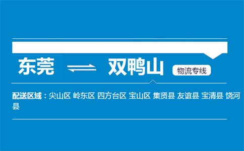 东莞到双鸭山物流专线
